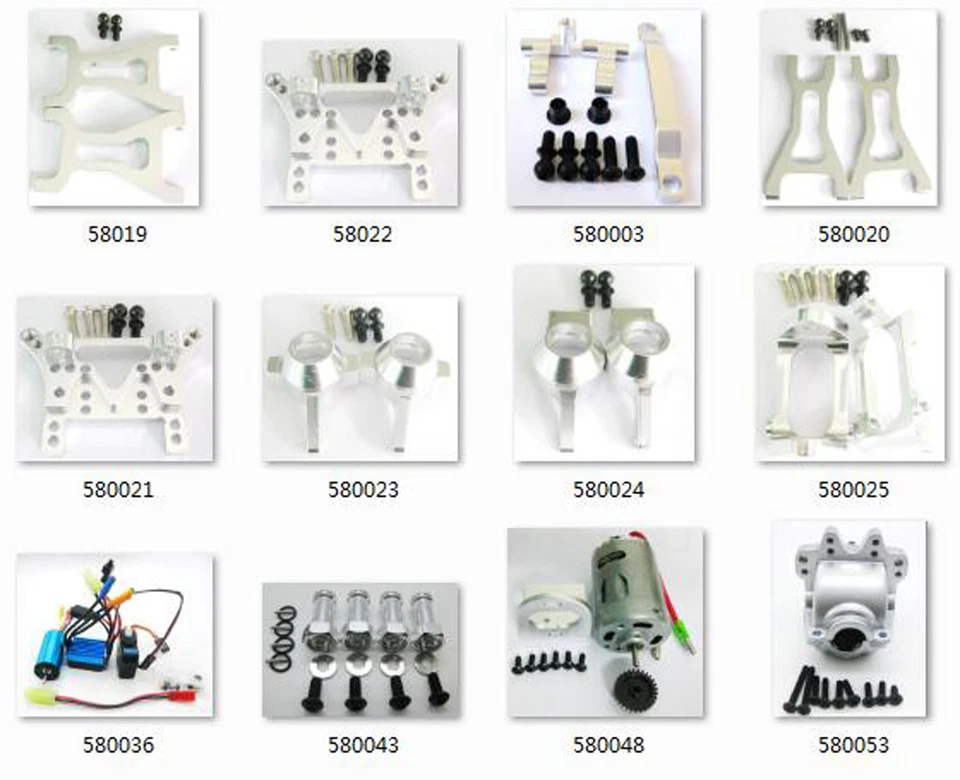 Piezas de actualización de metal de aluminio para coche de radiocontrol plateado 1/18 WLtoys A959 A969 A979 K929 Foto 2 de 4
