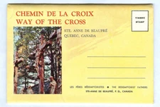 Vintage 1950s CHEMIN de la CROIX Quebec CANADA Souvenir Postcard Folder!