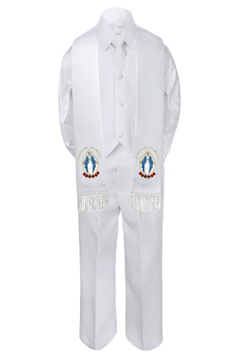 6pc Baby Toddler Boy Teens Blue Mary Stole Communion Christening Suit S-20 - Picture 5 of 18