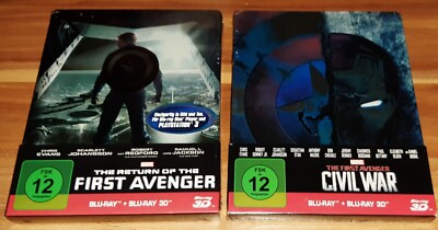 Marvels Captain America 2 + 3 (2 Limited-Steelbook's~Blu-ray/Blu-ray 3D) NEU/OVP