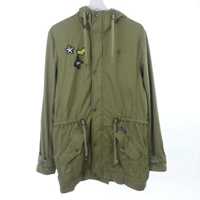DREIMASTER Parka Mantel Patches Oliv Grün Gr. M 38  - Bild 1 von 3