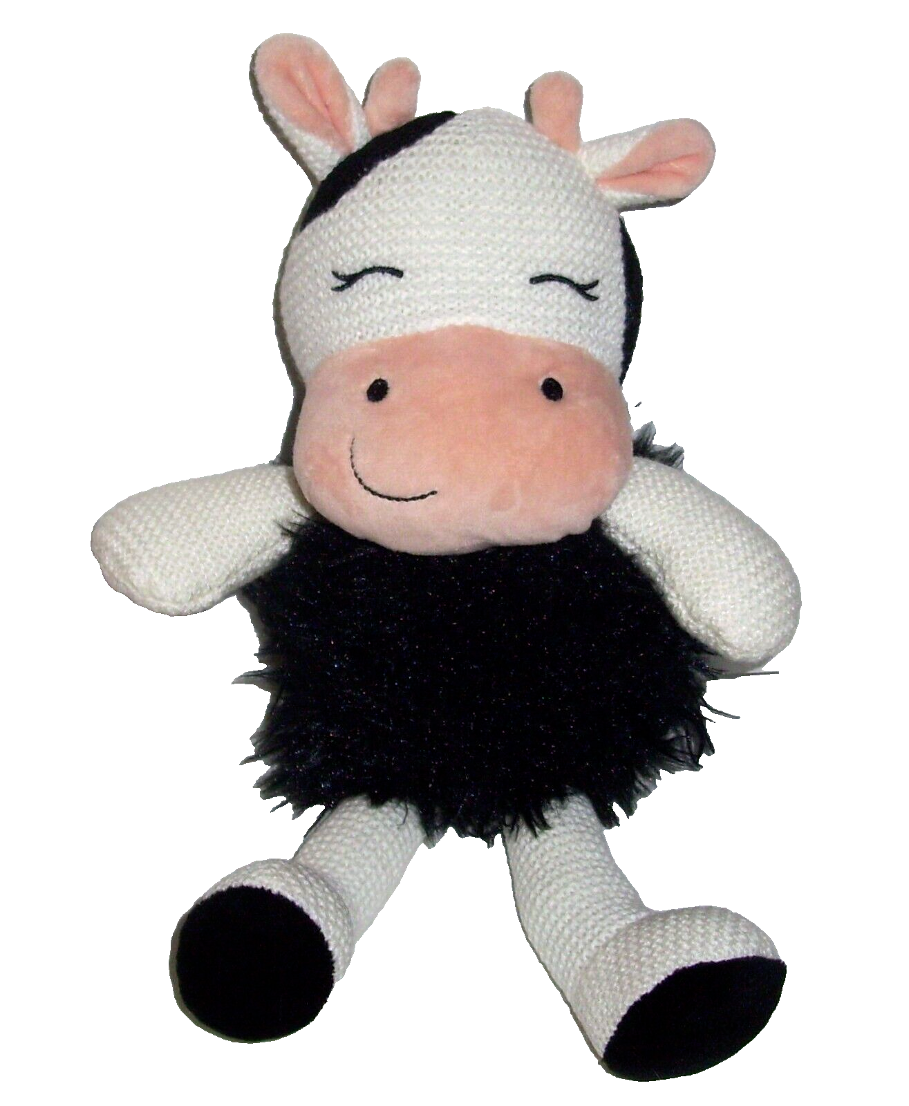14" Walgreens Black White Knit Cow Hug Me Plush Stuffed Animal eBay