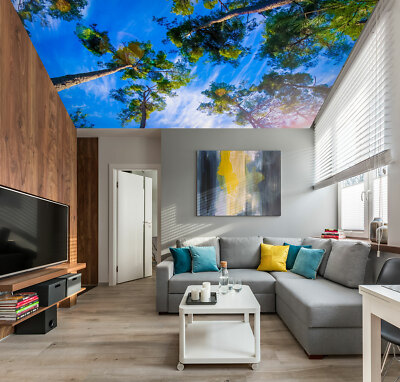 3D Blue Sky Tree ZHU1067 Ceiling Wall Paper Wall Print Decal Wall Deco Zoe