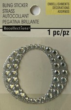 LETTER  O  BLING Stickers 1pc Recollections  Rhinestones  Monogram    Word  Zero  