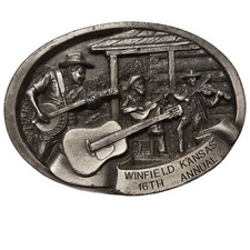 Front Porch Guitar Music Buckle 1987 Walnut Valley Bluegrass Festival Winfield