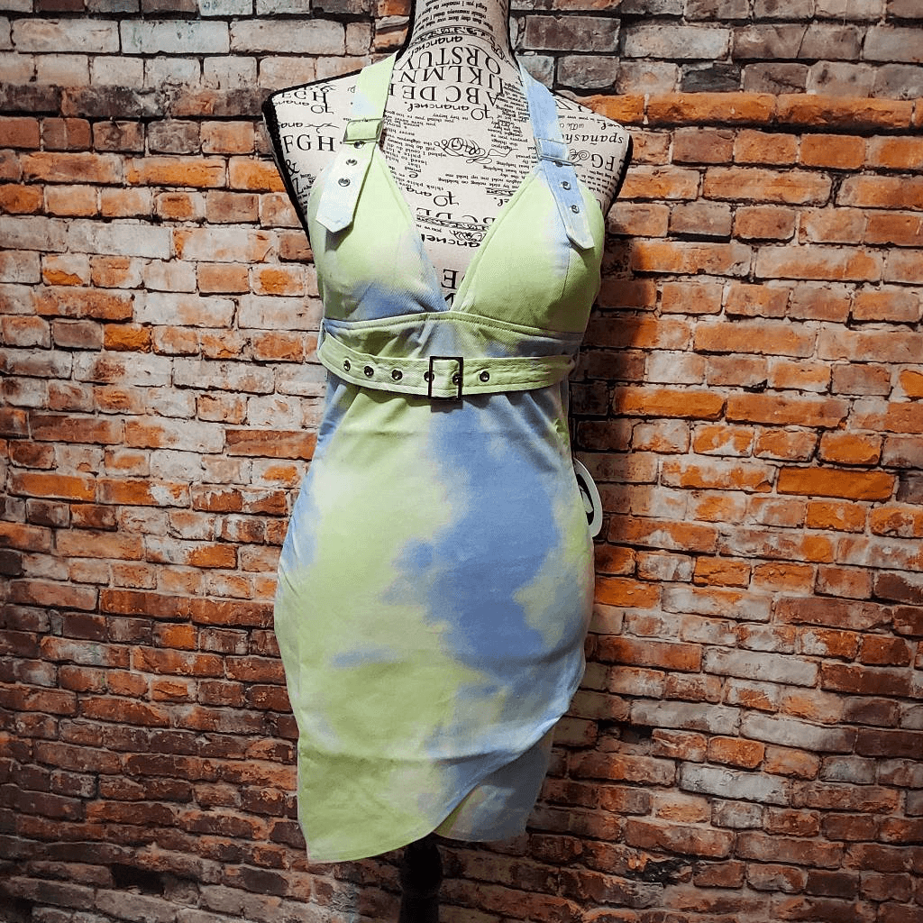 Dolls Kill Capsulle Green and Blue Tie dyed Dress Size M | eBay