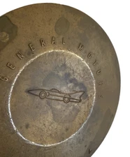 General Motors GM First 50 Million Cars Round Brass Paperweight Original Patina