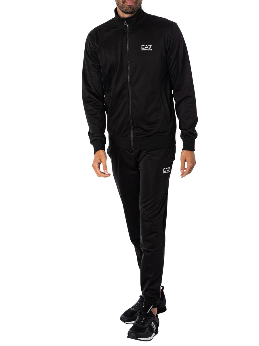 EA7 Men's Logo Zip Tracksuit, Black