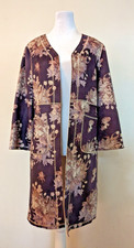 New Chelsea & Theodore Sz S Open Front Faux Leather Cardigan Duster Jacket I5