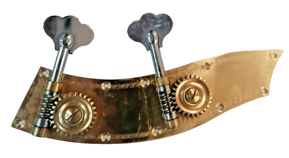 Set Meccaniche per Contrabbasso 3/4 Completo in Ottone Stile Tirolese Dorato - Immagine 3 di 4