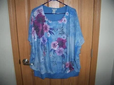 CATHERINES WOMENS TOP 1XWP CAFTAN SLIT SLEEVES CLEAN NICE 1X WOMEN PETITE