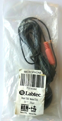 Labtec Model 7303 Wired Microphone, with 3.5mm Plug, New in it's Plastic Bag.