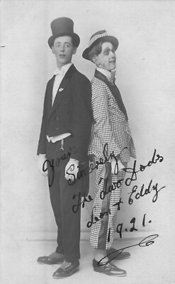 RPPC Postcard 1921 Leon & Eddy Vaudeville entertainers autograph