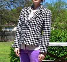 Vtg. Sag Harbor houndstooth jacket, blazer, petite 6