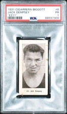 1931 E211 Cigarrera Biggott #6 Jack Dempsey PSA 1 **Extremely Rare**