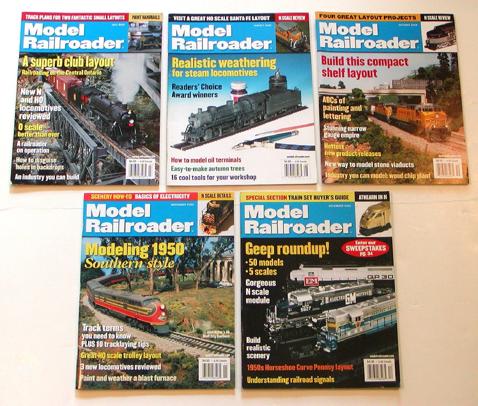 2002 MODEL RAILROADER MAGAZINES 11 Back Issues MODEL TRAINS Design ...