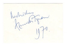Kenneth Tynan Signed Card 1970 Autographed Writer, 1st to say F-Word on Brit TV