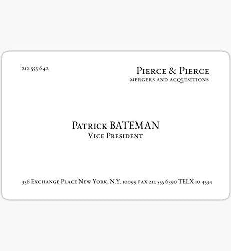 Patrick Bateman Business Card - American Psycho - Sticker Graphic - Auto, Wall