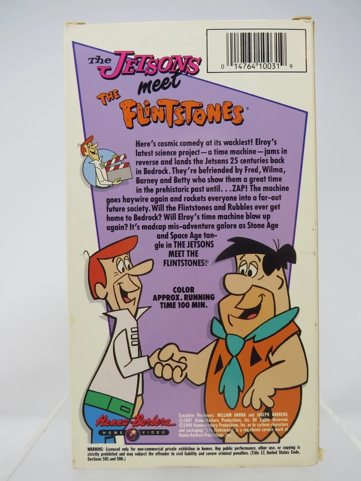 Jetsons Meet The Flintstones Animated Movie 1987 VHS Hanna Barbera Silver Screen - Image 2 of 4