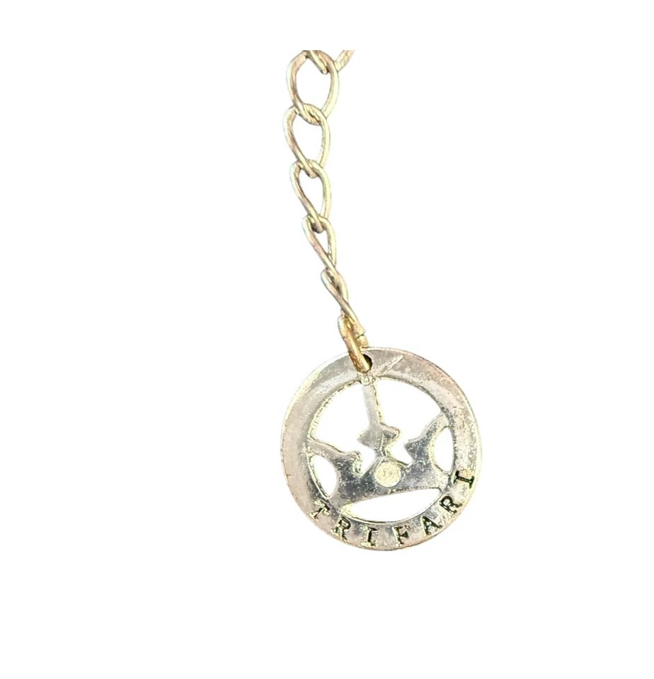 CROWN TRIFARI Silver Toned  Marcasites & Turquoise Pendant Necklace 16-18” - Image 3 of 4