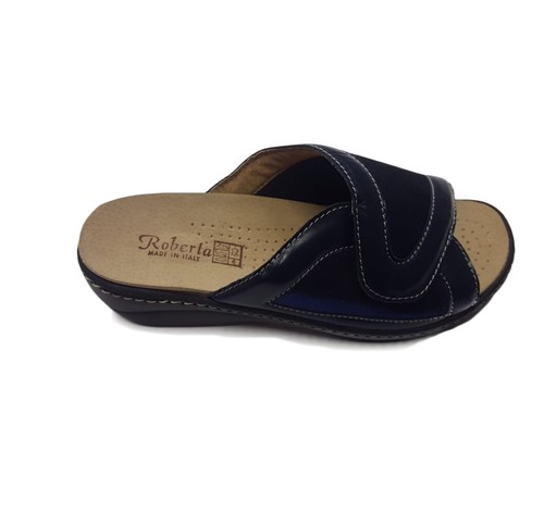Scarpe ciabatta pantofola donna MADE IN ITALY ROBERTA LINEA COMODA blu H-25  | eBay