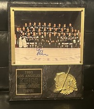 LA Kings 92-93 Campbell Conf. Team Photo Plaque Auto Barry Melrose 15x12 Gretzky