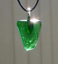 Gaia Stone aka Helenite Free Form Stone Crystal Pendant Necklace