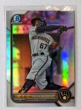 2022 Bowman Draft Chrome Felix Valerio Refractor #BDC-66 Milwaukee Brewers