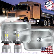 Pair 5X7 7x6 LED Headlights Hi Low Beam For International IHC 9200 9900 9400i
