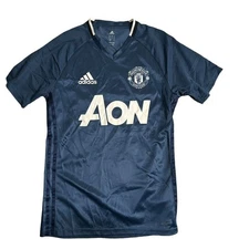 Adidas Manchester United Blue AON Training Jersey Shirt Size S Adizero Climacool
