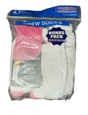 Danskin Crew Socks Shoe Size 10 1/2 - 4 Pack of 10 With Bonus 11 Total 