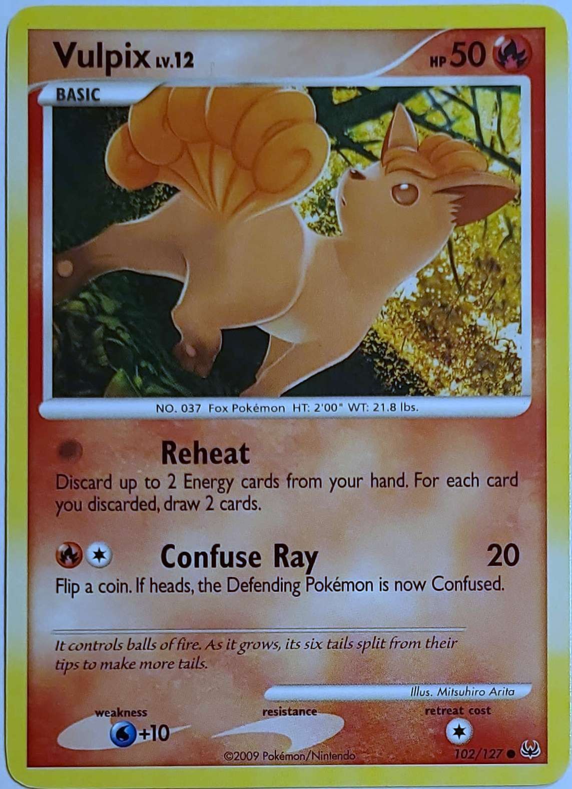 Vulpix 102/127 Common Platinum Pokemon Lightly Played