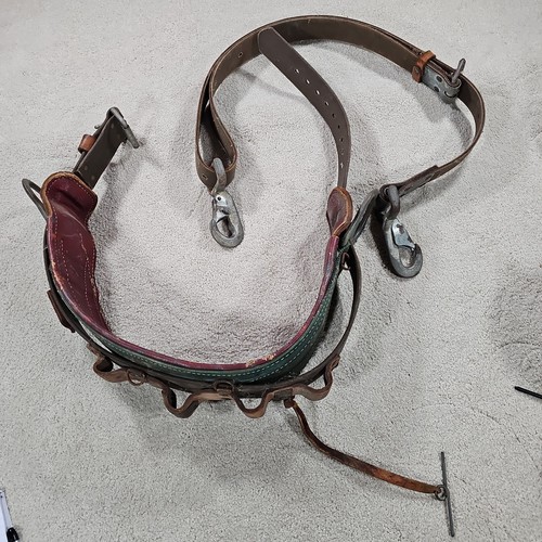 Vintage 1972 Klein Buhrke Lineman Bell System Climbing Leather Safety Belt 24