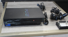 Sony PlayStation 2 FAT PS2 Original Console Black SCPH-39001 w/Contr, Network Ad