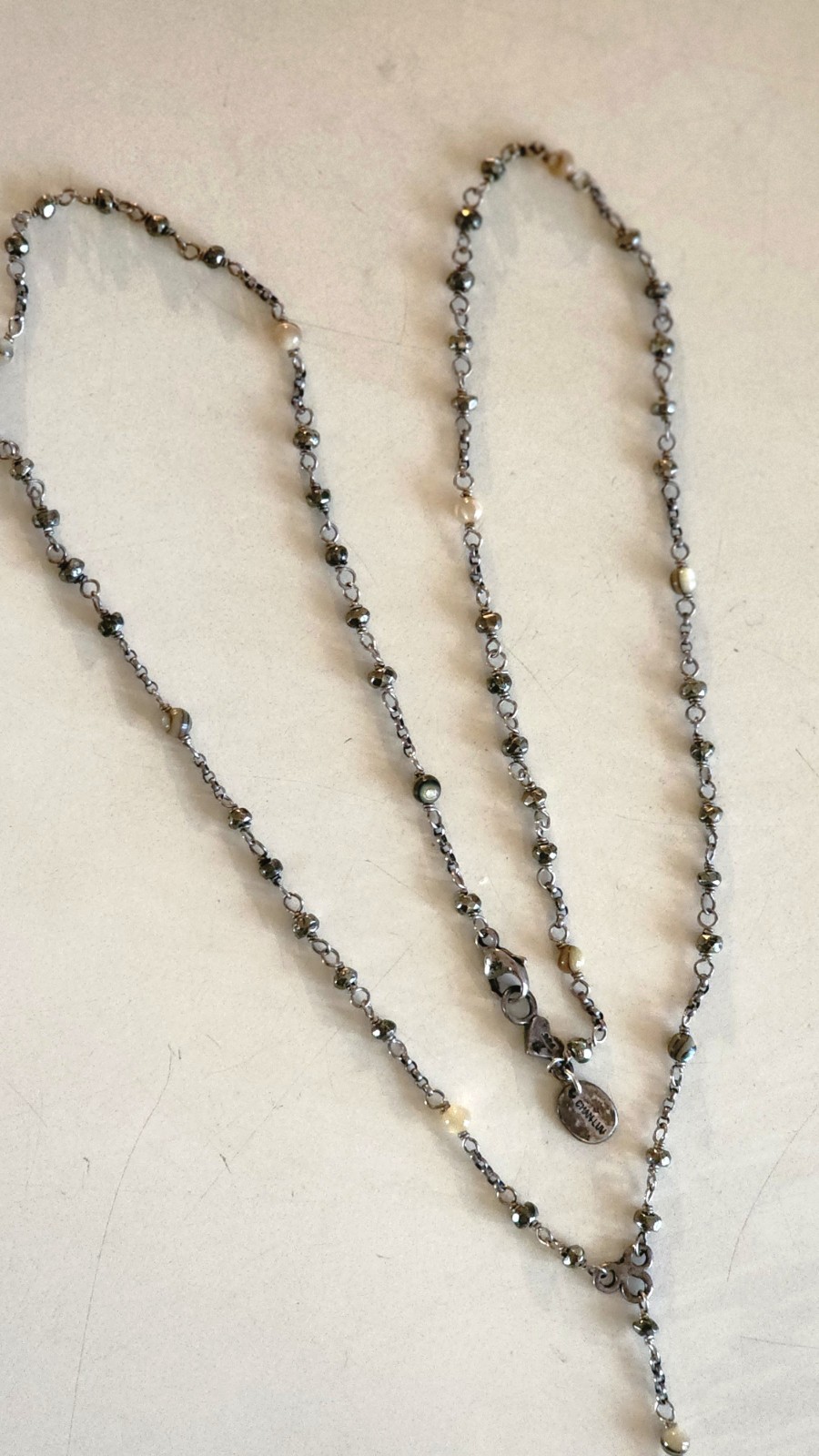 CL SIGNED SOLID STERLING SILVER NECKLACE & CROSS-… - image 2