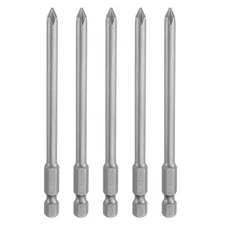 5pcs Magnetic Phillips Screwdriver Bit PH1 1/4" Hex Shank 100mm Long 5mm Rod