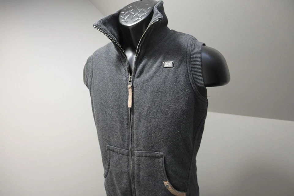 Nike шерпа жилет свитер серый повседневный куртка полный молнии женщин Sz средний 8-10 - Изображение 3 из 4