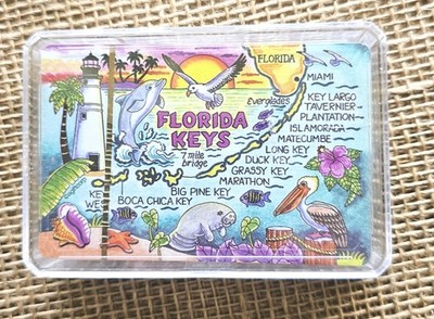 Florida Keys Map Souvenir Playing Cards New In Clear Case Agiftcorp