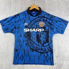 Vintage 1992-94 Umbro Manchester United Sharp Away Jersey Shirt M England Made