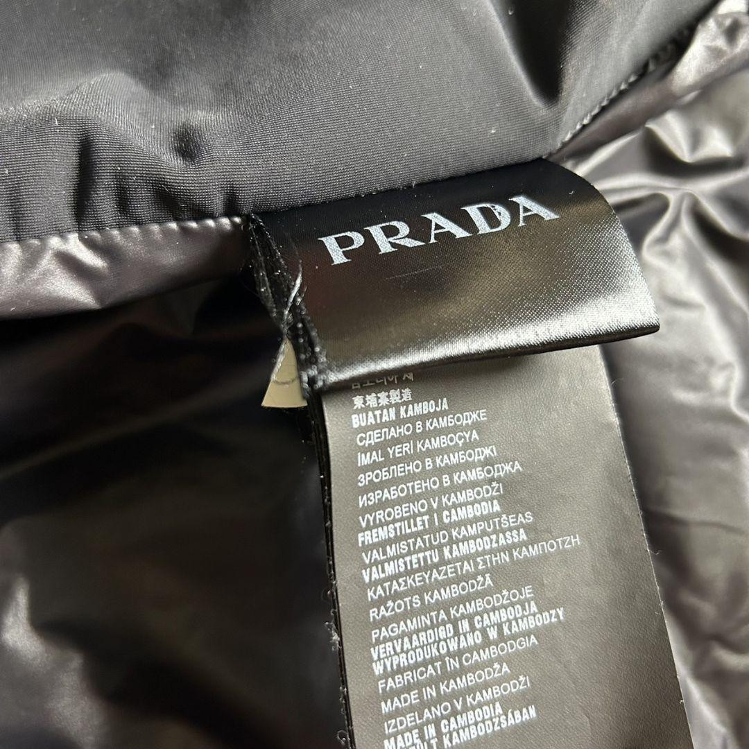 PRADA Triangle Logo Stretch Down Jacket Hooded Black Size 38 PRADA Triangle Logo Stretch Down Jacket Hooded Black Size 38
