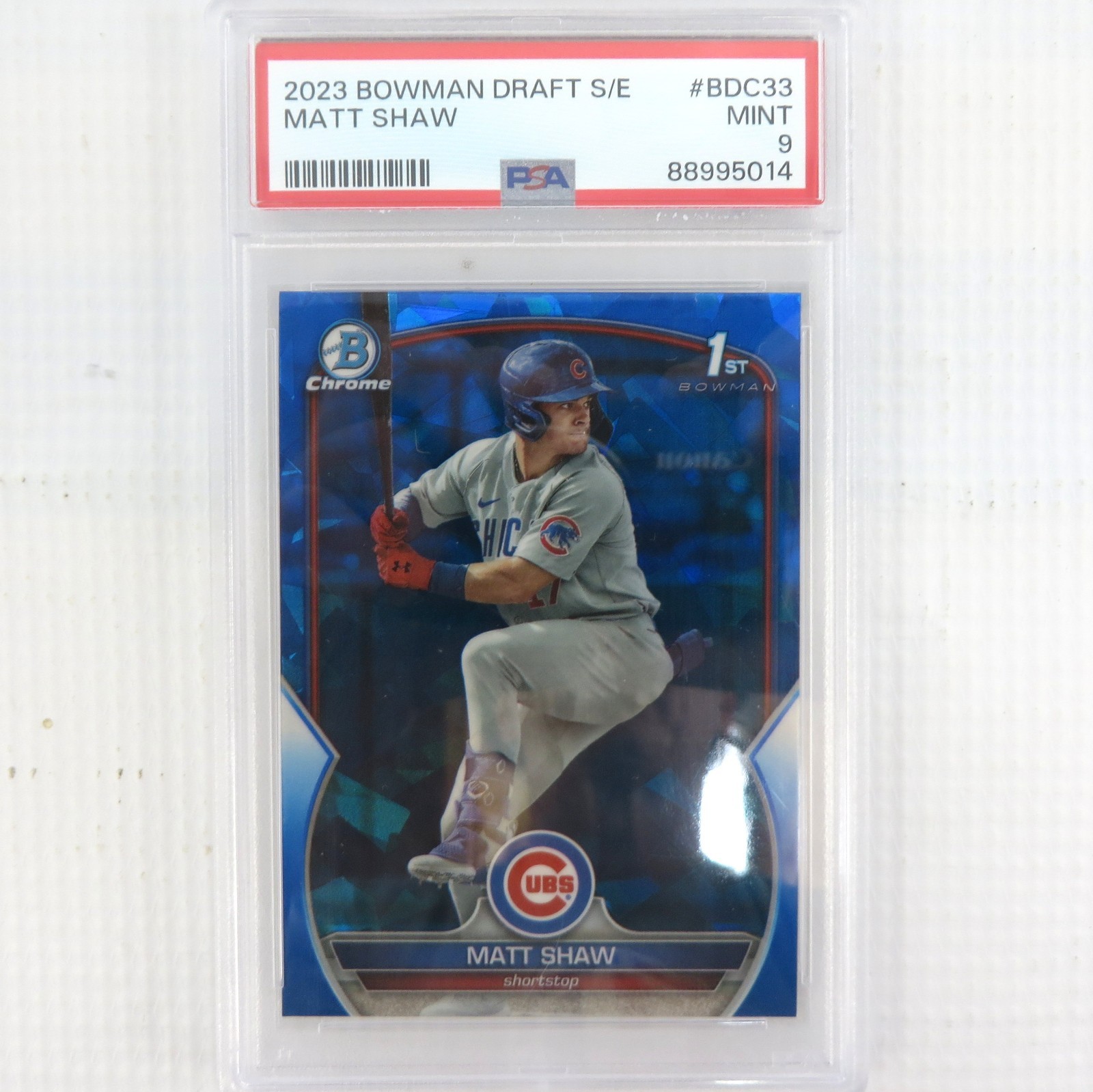 MATT SHAW 2023 Bowman Chrome Draft Sapphire Edition BDC-33 PSA 9 Mint! 1st