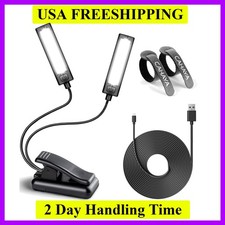 Music Stand Light Clip on Battery Powered Reading Lamp Book Light for Bookwor...
