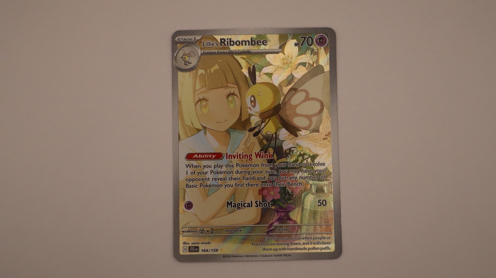 Lillie's Ribombee 164/159 Illustration Rare Journey Together Pokemon Holo NM