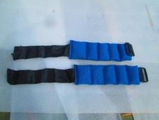 Vtg 2 Blue 2.5 Pounds Dive Weights 5 Pounds Total 20" Long Hook and Loop