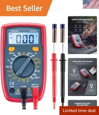 Digital Multimeter Tester 2000 Counts with DC AC Voltmeter and Ohm Volt Amp M...