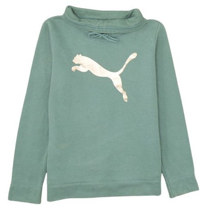 Puma Damen Grün Pullover Sweatshirt Größe 12 Langarm Logo