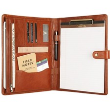 Personalized Leather Padfolio for Men - Business Portfolio with Clipboard, Le...