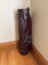 Ron Miller Golf Bag Maroon Pro Model Faux Leather Vinyl Vintage.