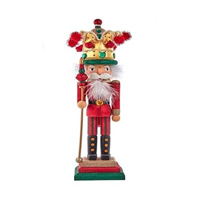 Kurt Adler Hollywood Red King Wood Christmas Nutcracker 17.5 Inch