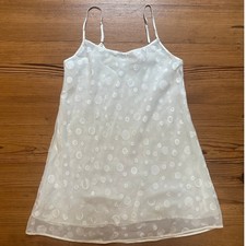 Oscar de la Renta Pink Label ivory polka dot adjustable slip dress SIZE S